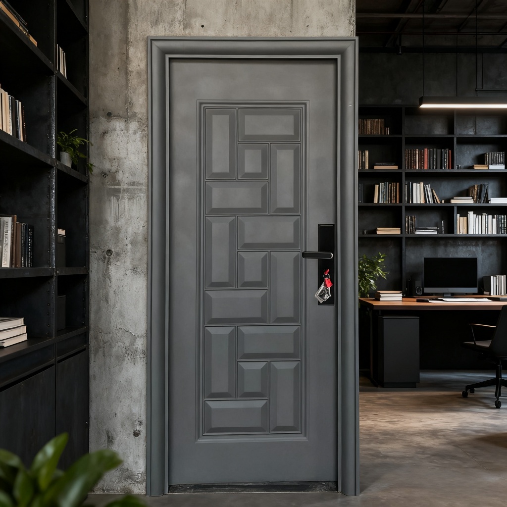 ZW - ( Pintu baja A048) Pintu kamar / Full set pintu utama / (Daun Pintu + Handel + Engsel + Kusen +