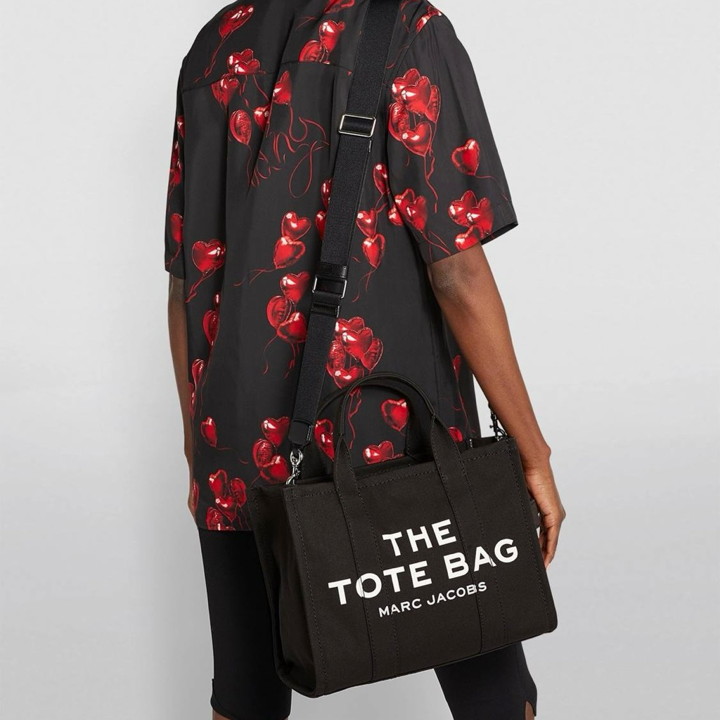 MARC JACOBS MJ The Canvas Medium Traveler Tote Top Handle Bag / Handbag with Crossbody Strap