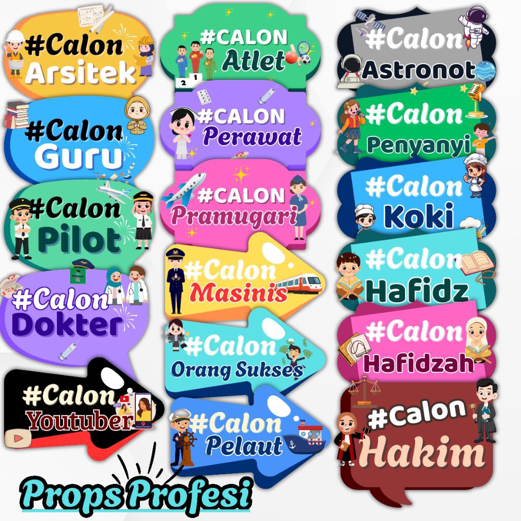 1Pcs - CITA-CITA PROFES PROPERTI PROPS PHOTOBOOTH WISUDA AKSESORIS HIASAN FOTO WISUDA TK