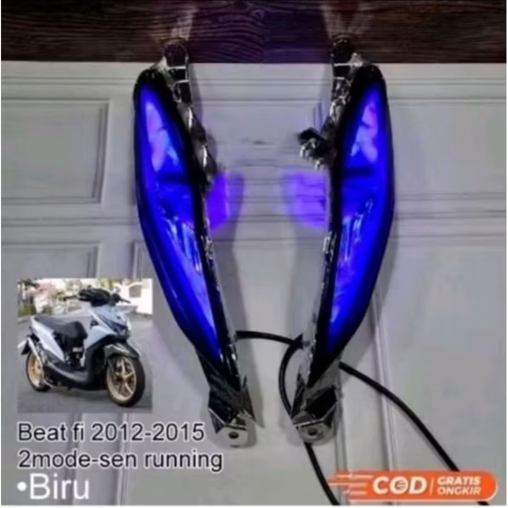 Lampu sen biru sein alis running BEAT FI 2012-2015
