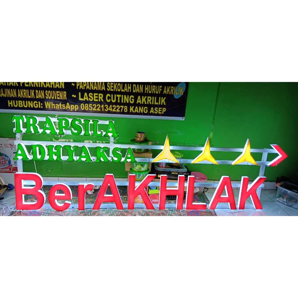 Tulisan Huruf Timbul Akrilik Led Akrilik Sign