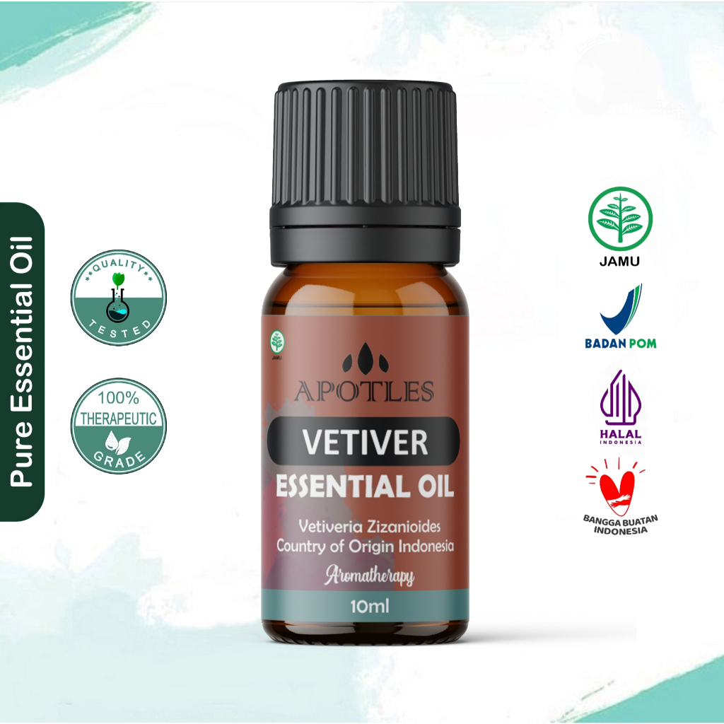 Vetiver Essential Oil - Minyak Aromaterapi Akar Wangi Vetiver Murni 10ml