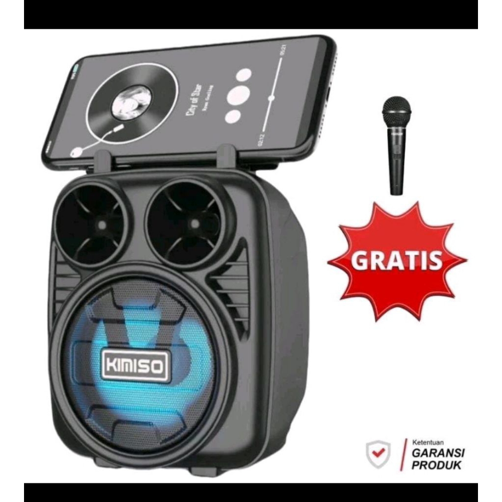 Speaker buetoth Kimiso , Bonus Mic karoeke. salon aktip porteble , radoo FM , music box
