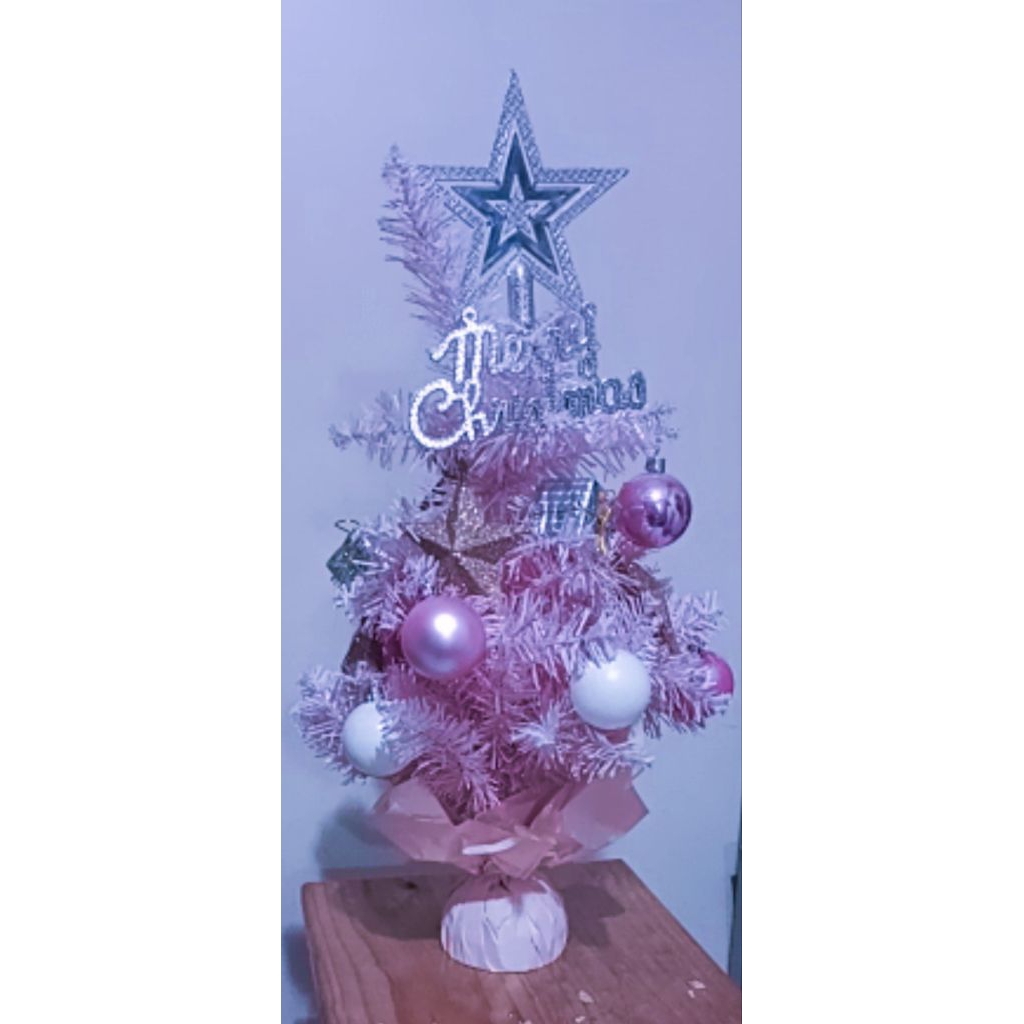 Pohon Natal lengkap Aksesoris, ukuran 60cm