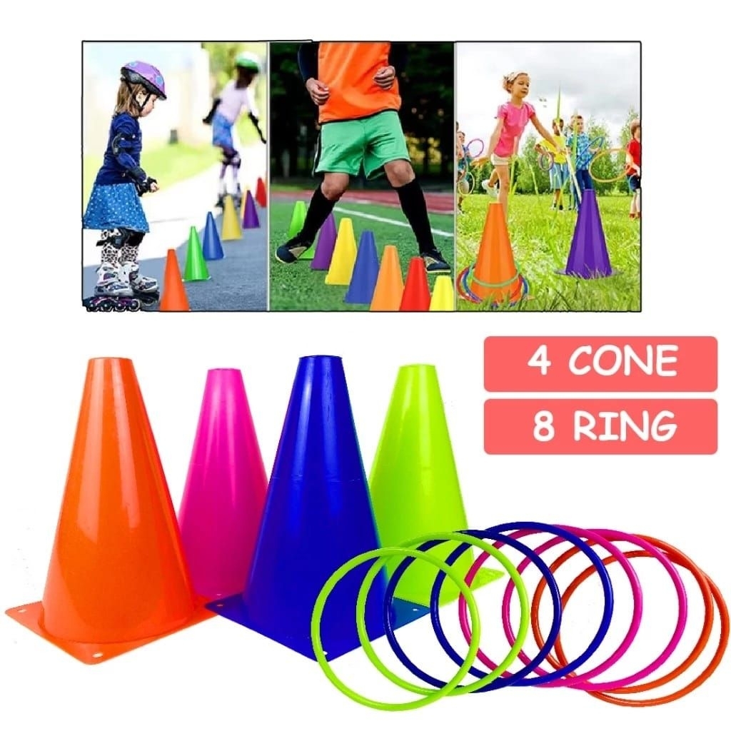 1188 mainan anak olaharaga lempar cincin CONE KERUCUT +RiNG/mainan olahraga lempar cincin 1set  4con