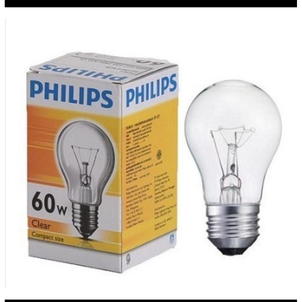 lampu pijar clear 60watt philips