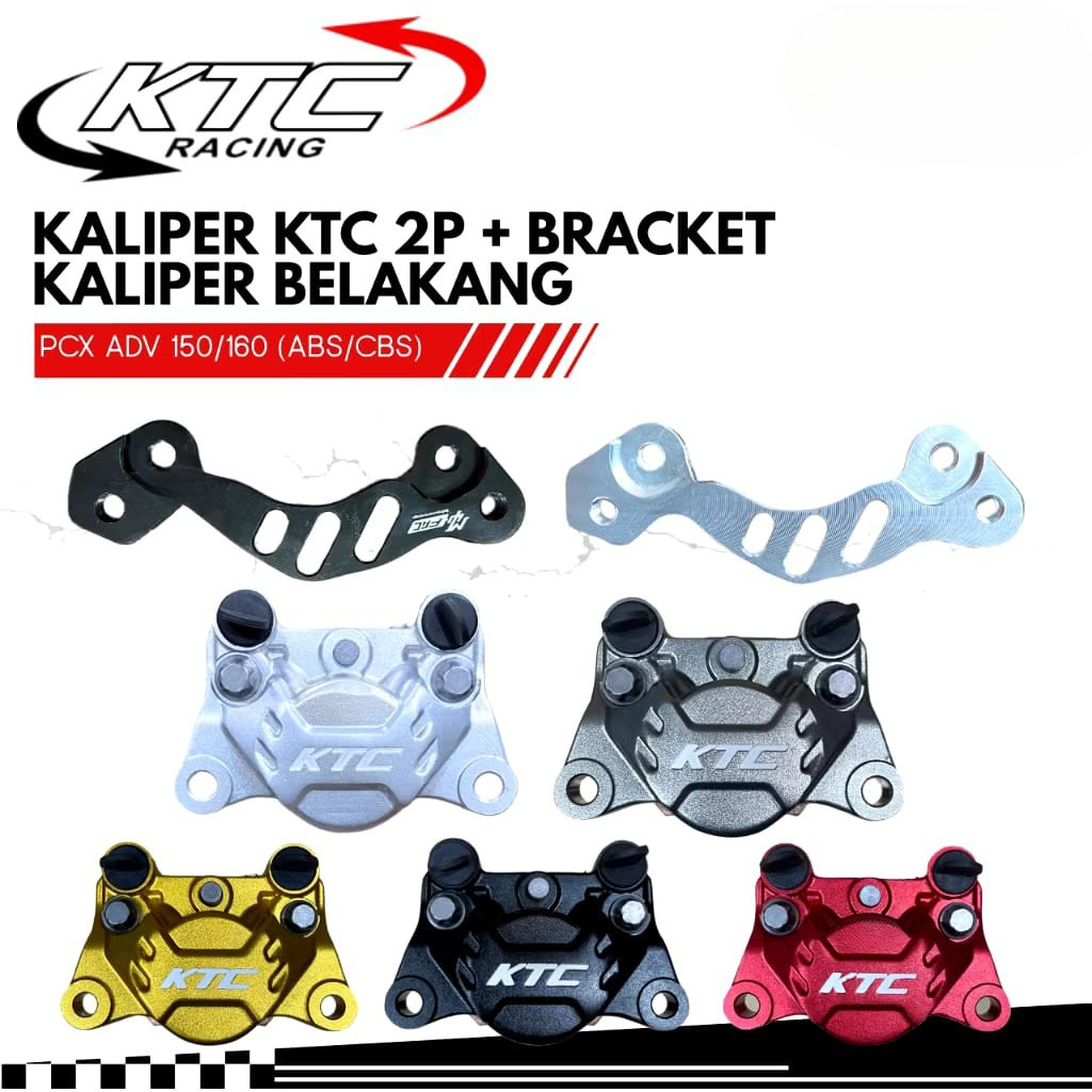Kaliper KTC 2 Piston 2P + Bracket Disc Standard Kaliper Belakang PCX ADV 150 160 (ABS/Non ABS)