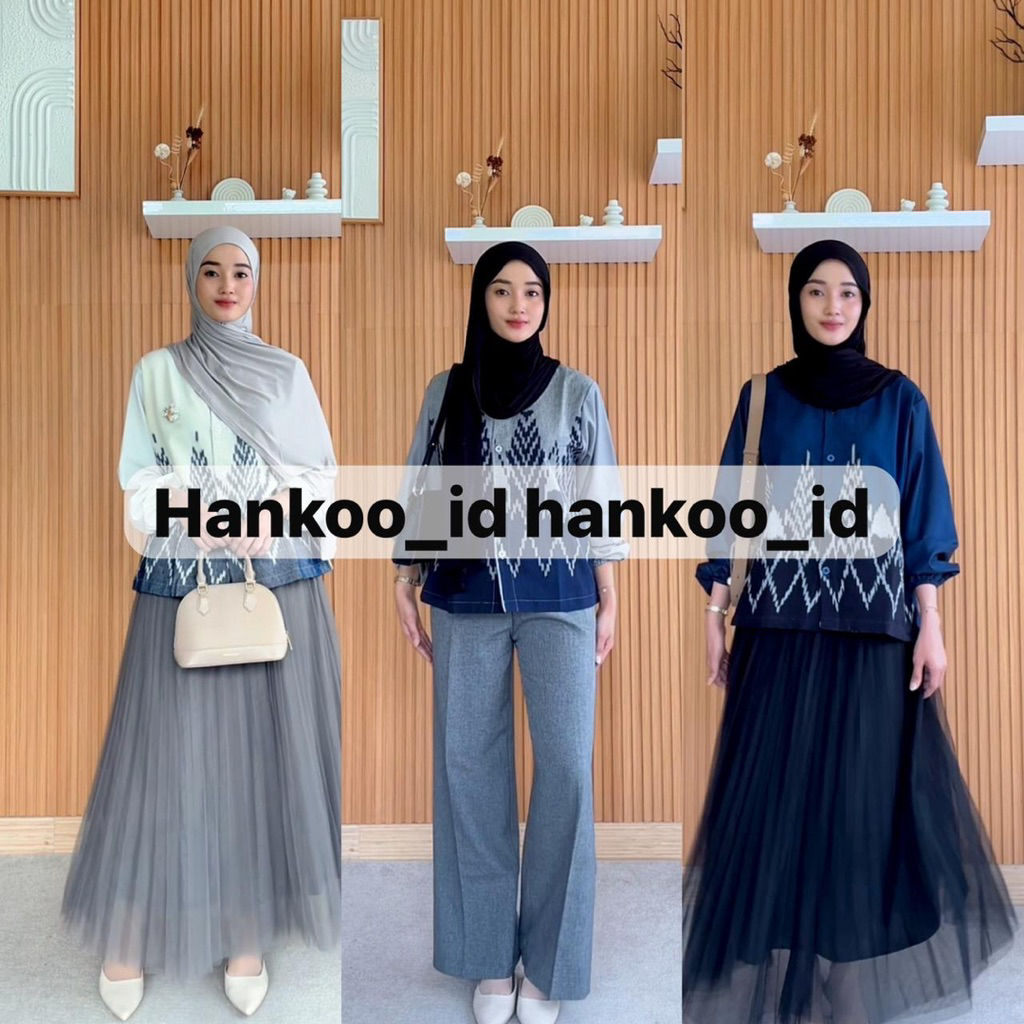 BAJU TENUN KHANSA ATASAN - KEMEJA TENUN WANITA - BLOUSE TENUN WANITA - ATASAN BATIK TENUN WANITA MOD