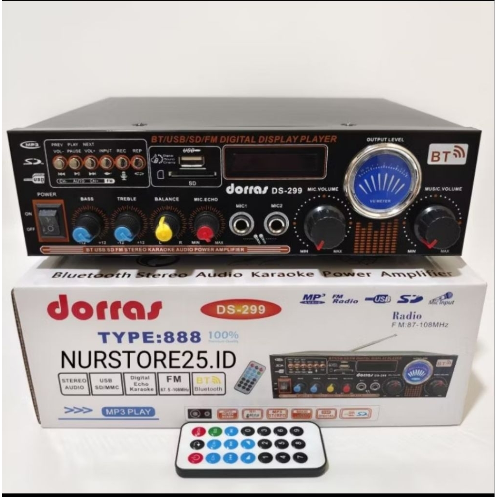 Audio Mixer Power Amplifier Bluetooth 2000 Watt Fleco BT-299