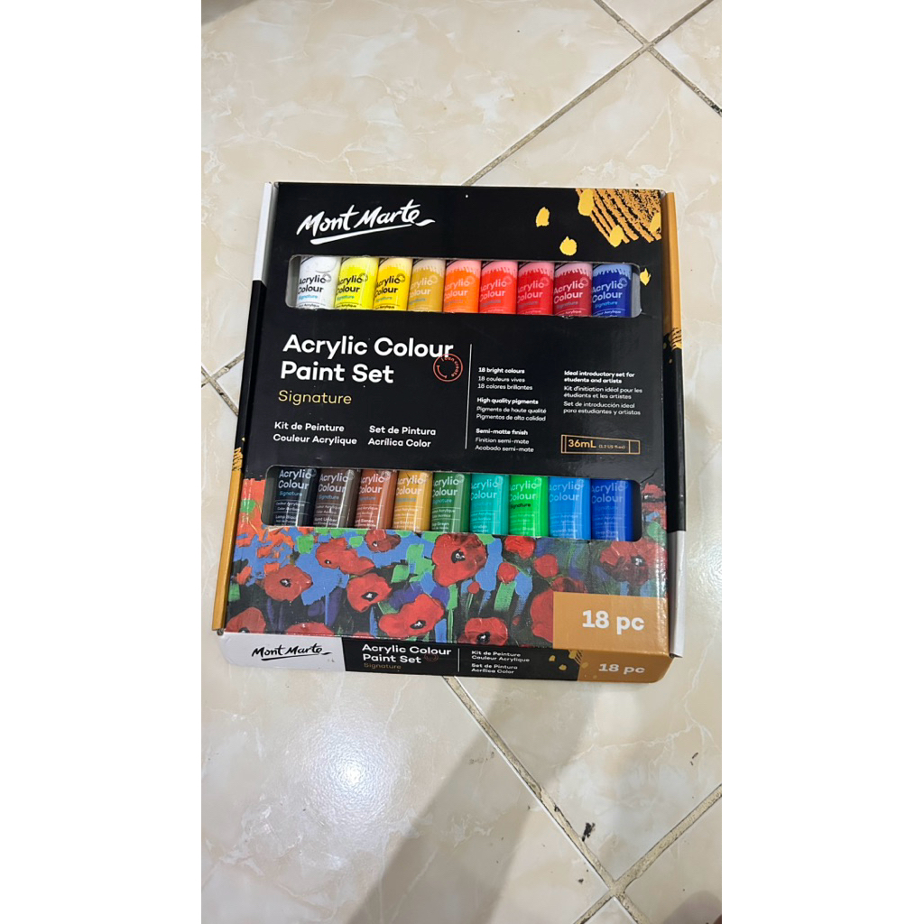 

(Jual Rugi) Mont Marte Acrylic Colour Paint Set Isi 18 Warna