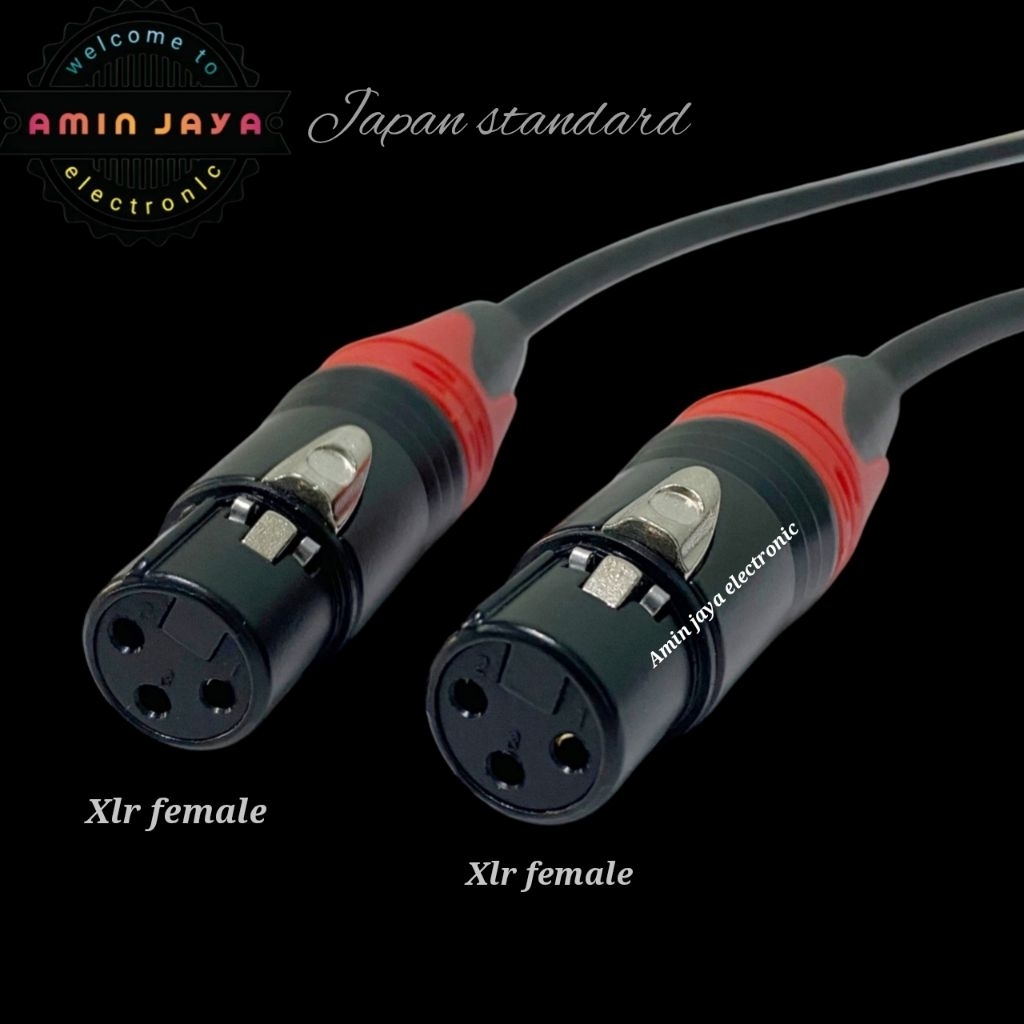 XLR FEMALE TO FEMALE / KABEL JACK XLR 3 PIN FEMALE TO FEMALE