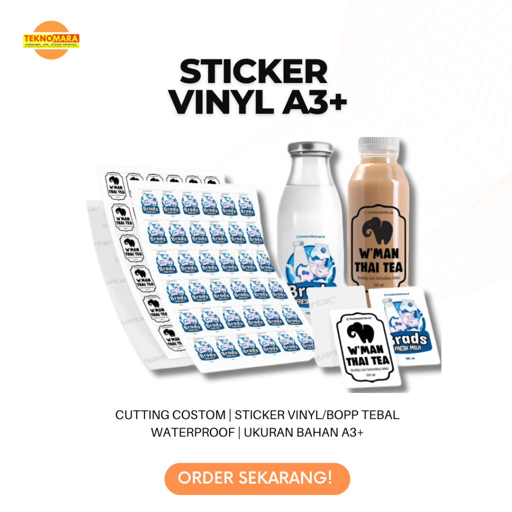 

Cetak Stiker Vinyl A3+ SEHARI JADI | Cetak Stiker Label Kemasan | Label Usaha Makanan