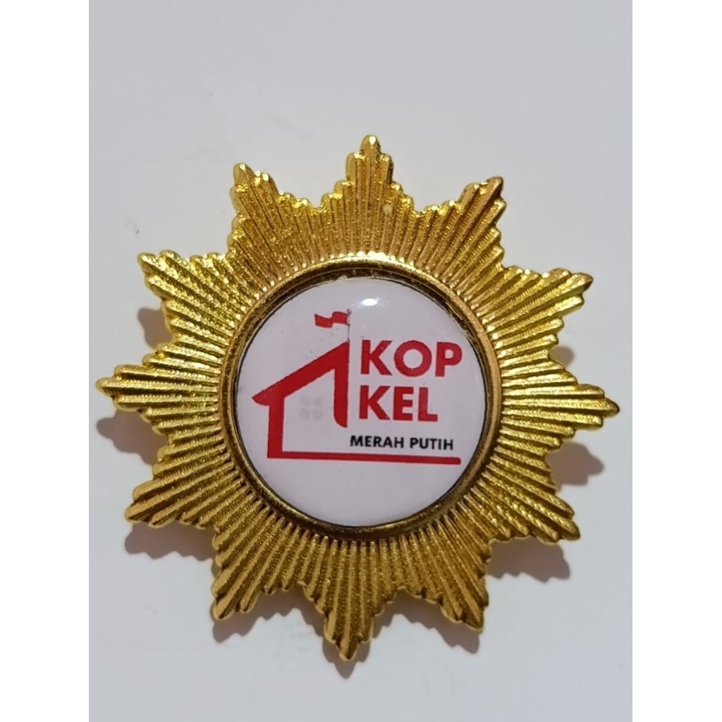 PIN BINTANG LOGO KOPKEL MERAH PUTIH / KOPERASI KELURAHAN