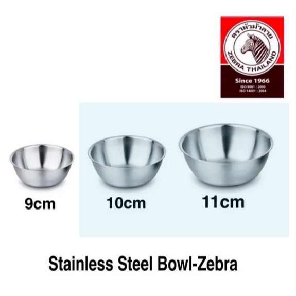 Zebra Bowl Hi-Cr Mangkuk Stainless Steel SUS-304 Mangkok Kobokan