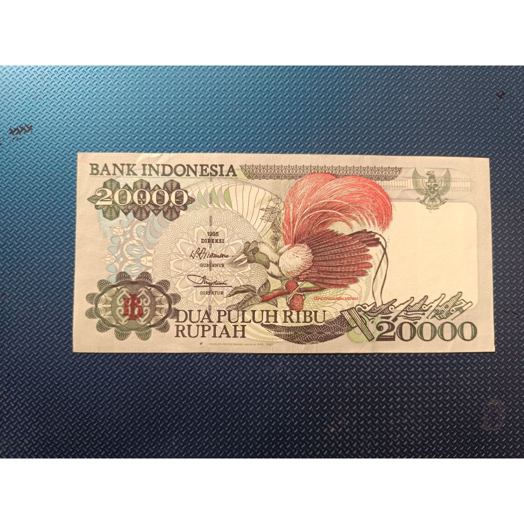 uang kuno 20.000 Cendrawasih 1995 Baru