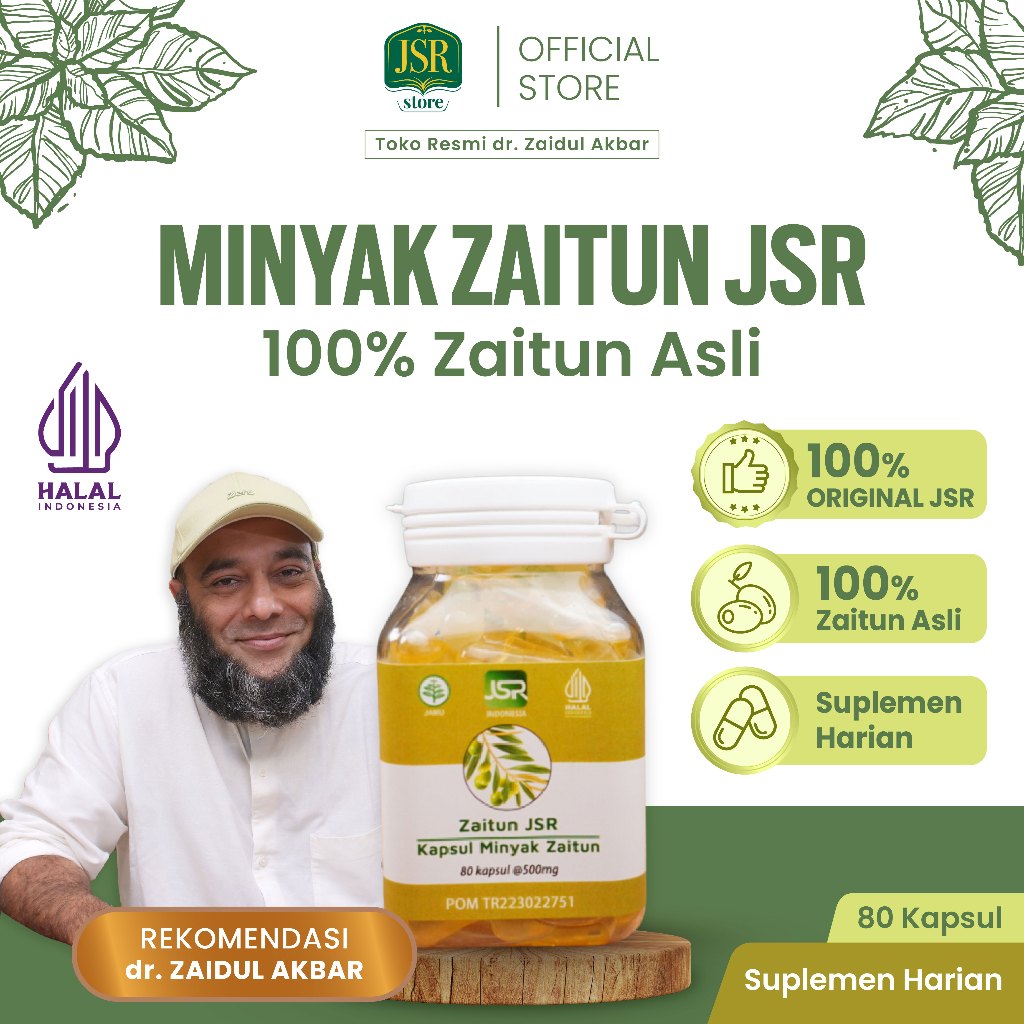 Minyak Zaitun JSR dr Zaidul Akbar - isi 80 kapsul Zaitun Asli Khas JSR