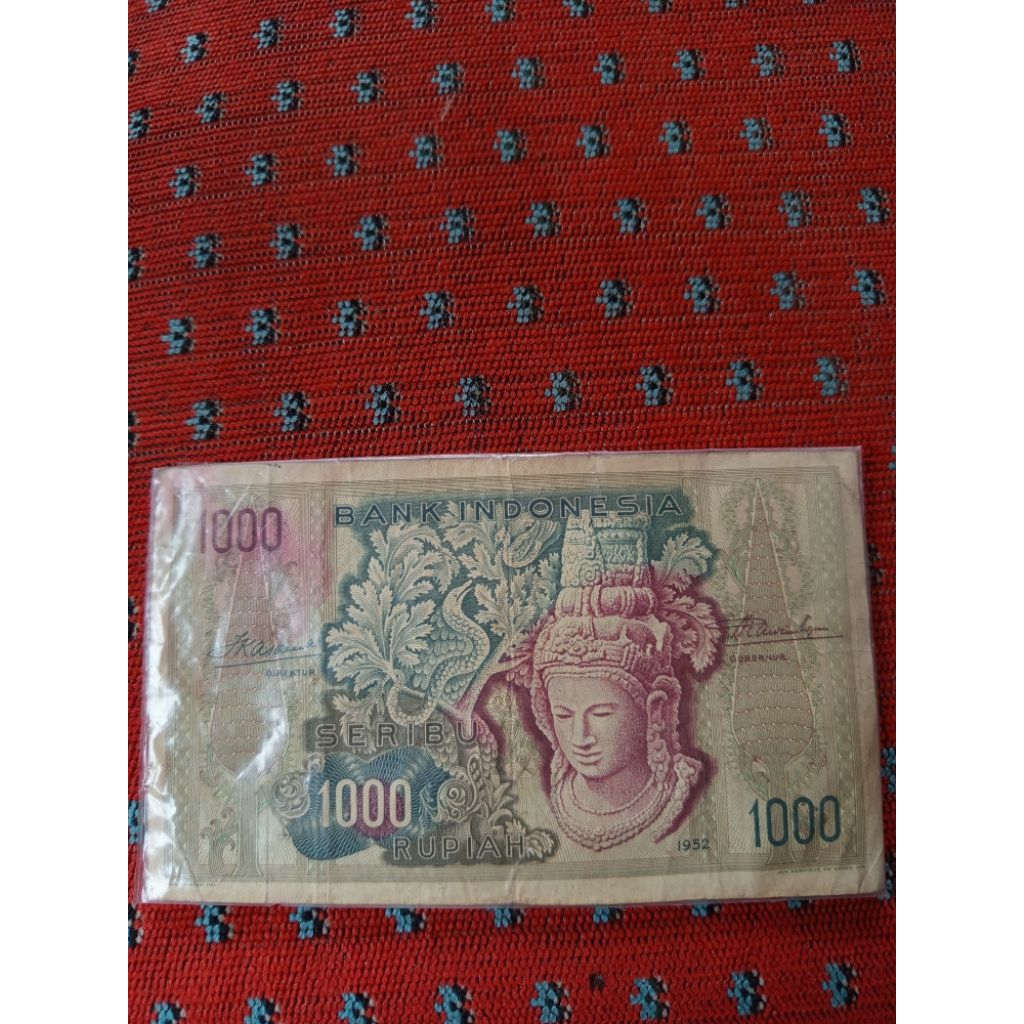 uang kertas 1000 rupiah tahun 1952