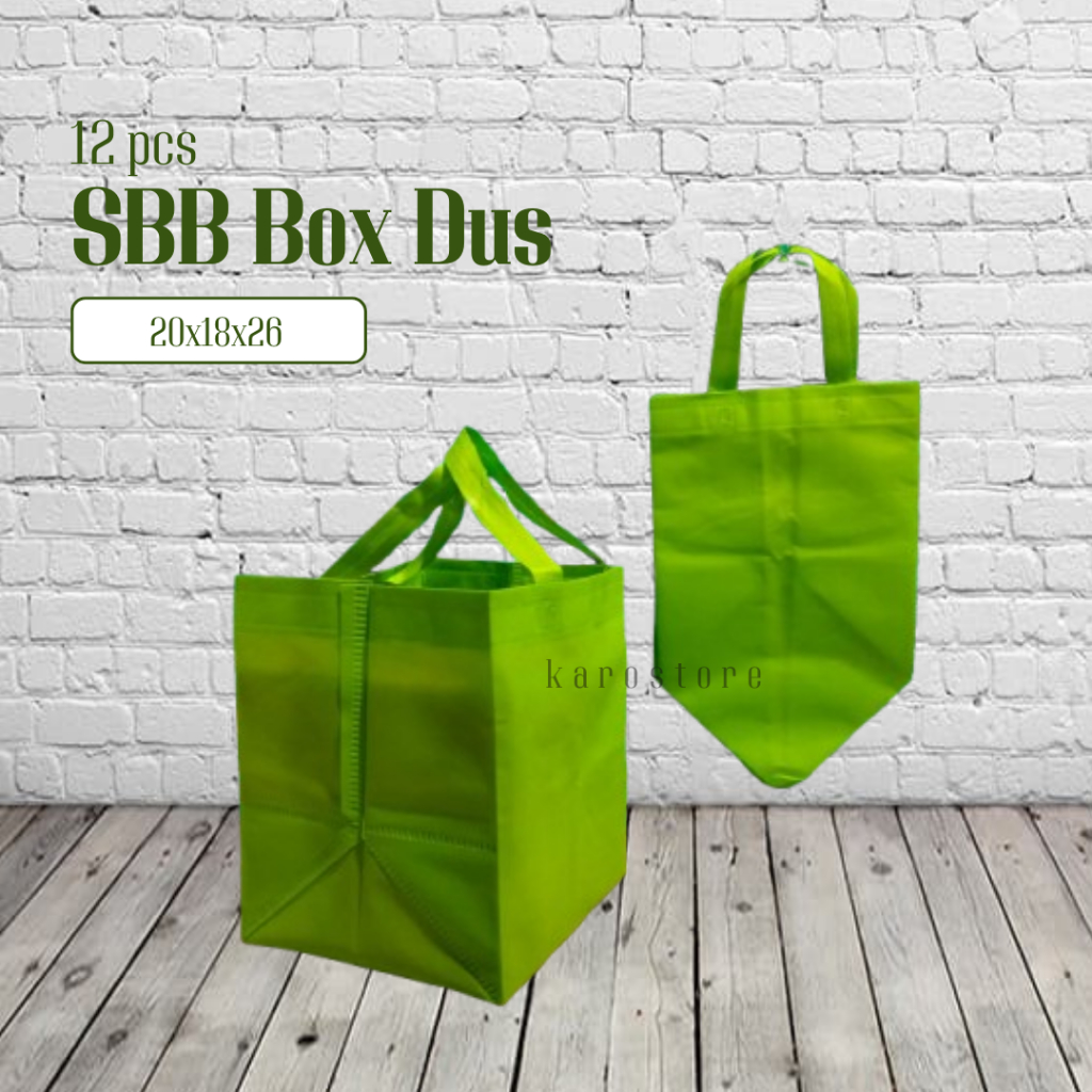 Tas Spundond Box Kotak Nasi 18 (20x18x26)cm Tas Box Hajatan Bahan Tebal Isi 12pcs