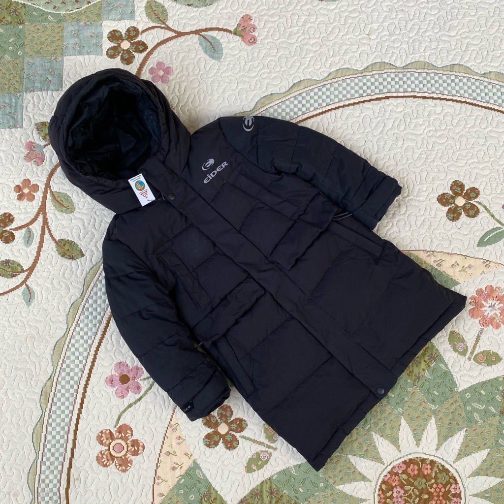 jacket winter puffer goose down anak eider hitam gembu