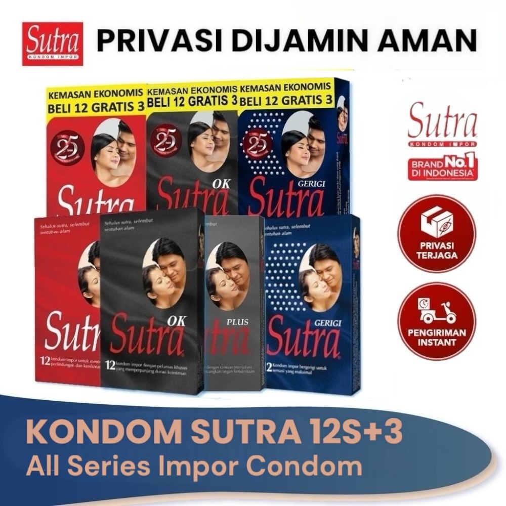 Kondom SUTRA Impor Terlaris Super Tipis Serasa Tidak Pakai Varian Polos Gerigi