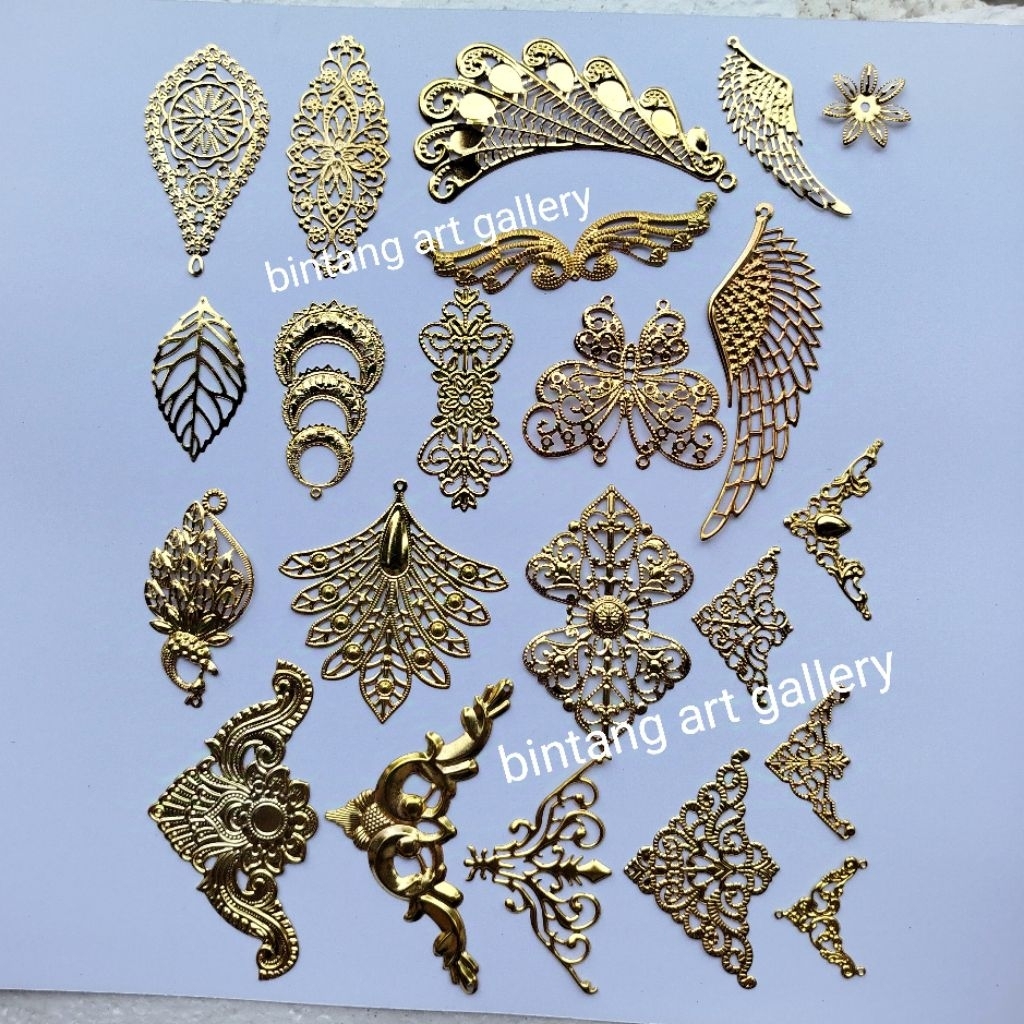 LEMPENG BESI siku hantaran mini - jumbo warna emas & silver / sudut hantaran / kumis pita sayap