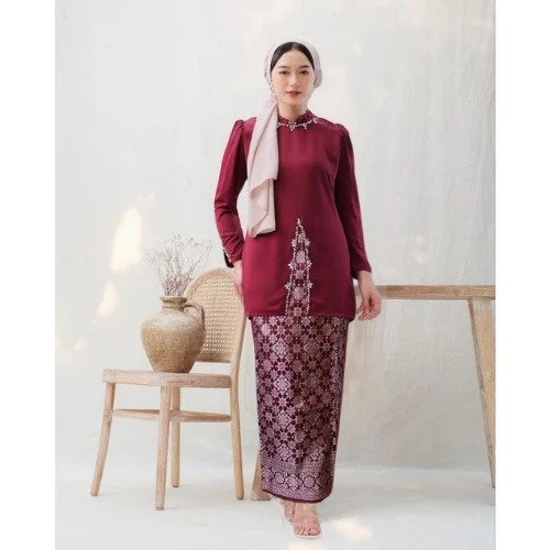 Set baju kurung melayu viral baju malayasia  kondangan / pesta wanita eliza kurung melayu baju malay