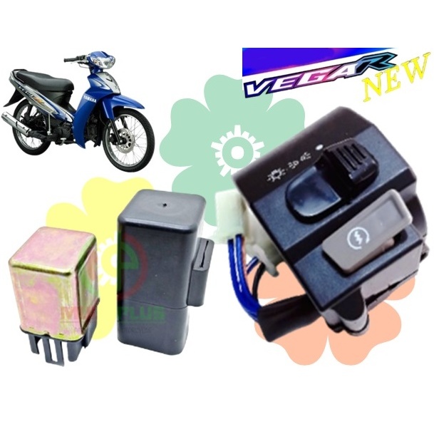 Set Komplit Saklar kanan vega r new Plus Bendik relay stater Vega R New