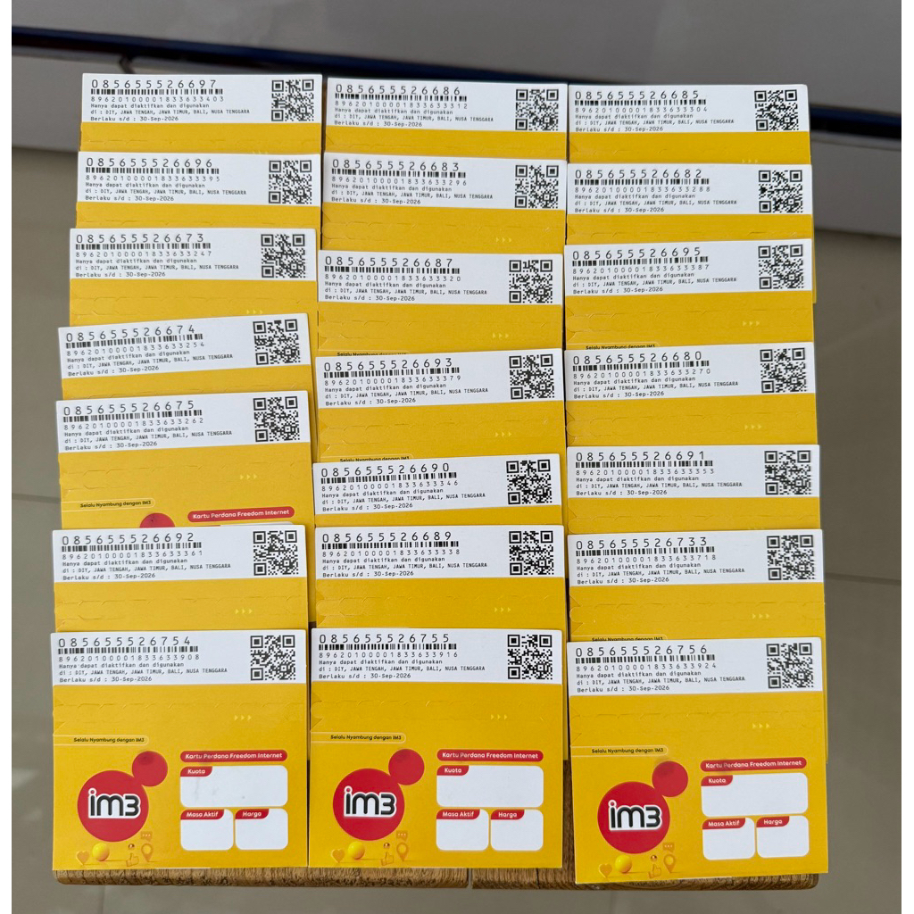 Kartu perdana indosat segel belum aktif (No Random)