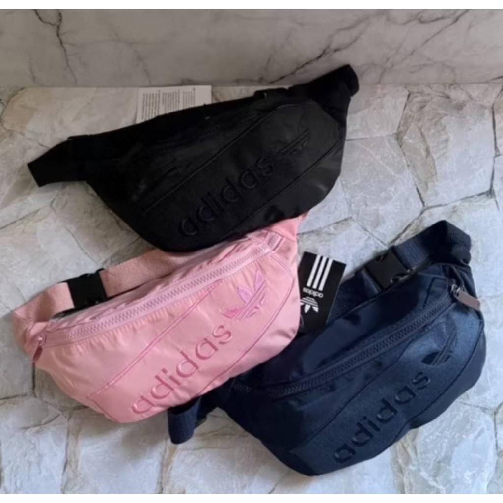 Tas Waistbag Adidas Original New Model Black / Tas Pria / Tas Wanita