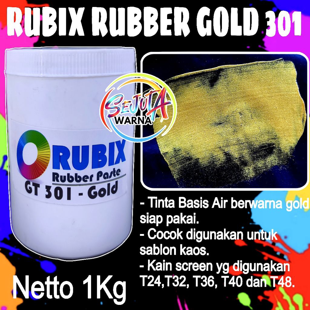 RUBIX RUBBER GOLD 301 BASIS AIR TINTA EMAS GOLD 1KG