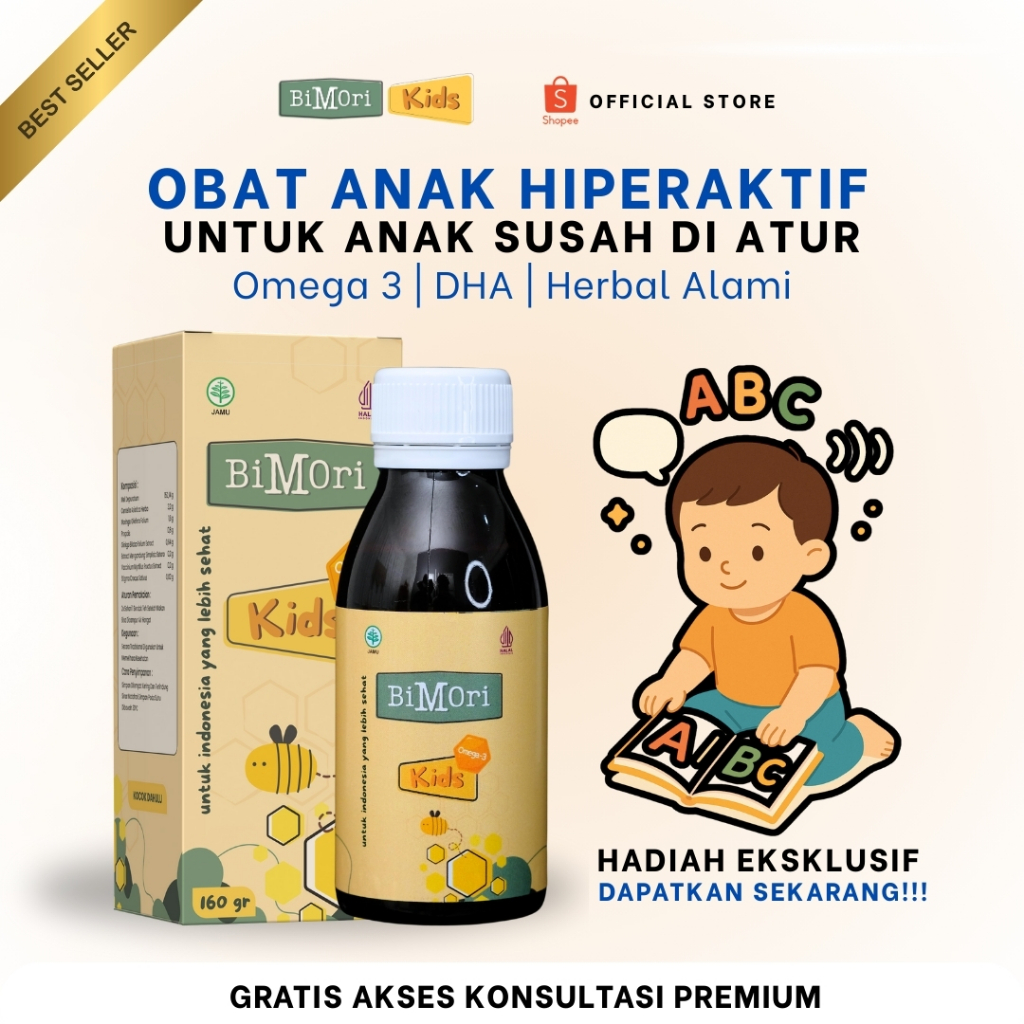 Bimori Kids Obat Anak Tantrum Penambah Napsu Makan | Multivitamin Anak Hiperaktif Autis Adhd