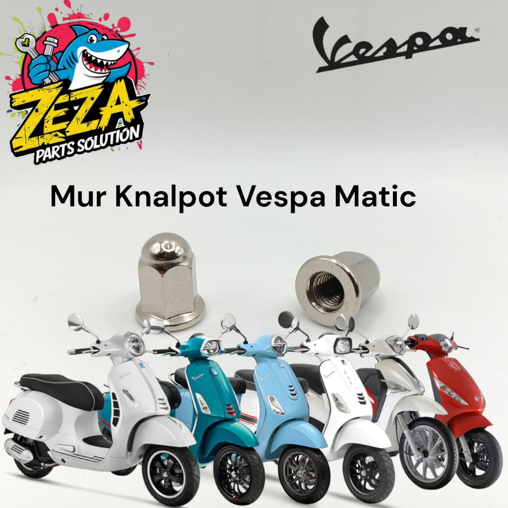 Mur Knalpot Vespa Matic Mur Topi Knalpot Vespa Matic Sprint LX/S Primavera Zip Liberty GTS Harga 2Pc