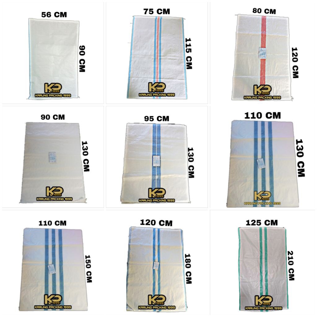 Karung plastik 56x90, 75x115, 80x125, 90x130, 95x130, 110x130, 110x150, 120x180, 125x210, karung jum