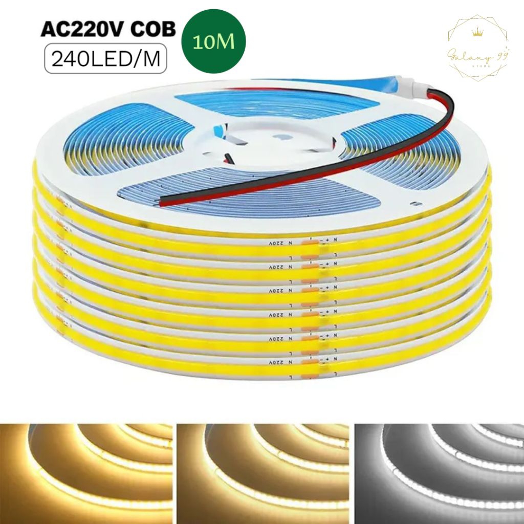 Lampu led strip COB 220V 240Led/M 10 meter