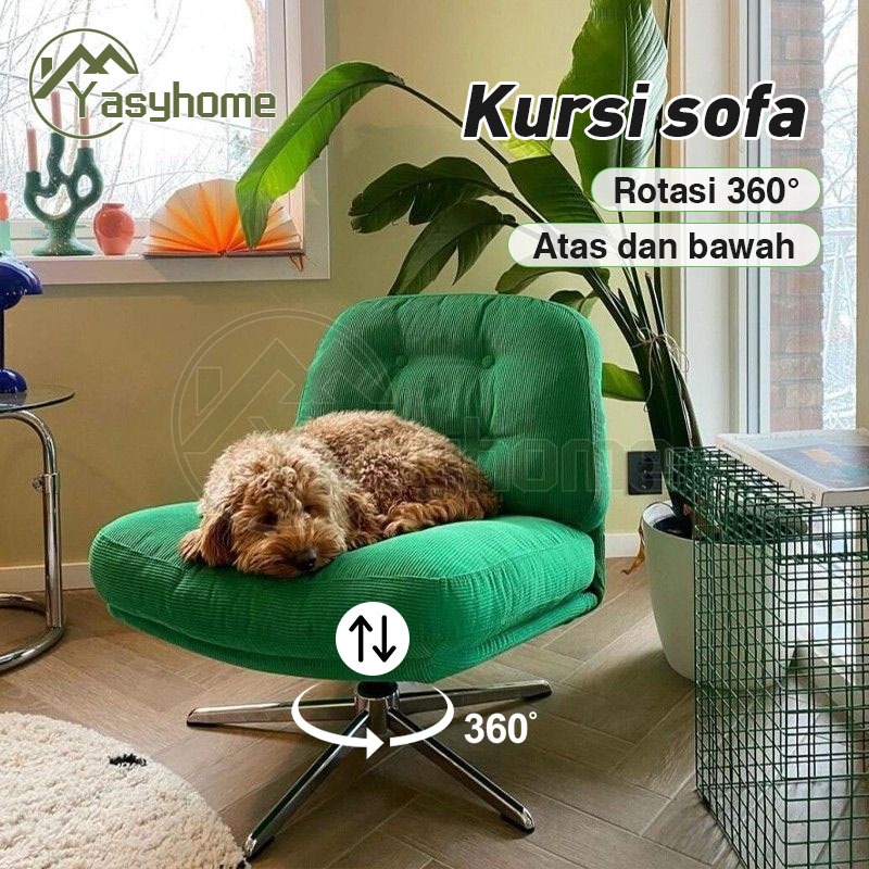 2in1 Kursi sofa Kursi Santai Sofa Aesthetic Minimalis Kursi Berputar Kursi Malas Kursi Kantor Balkon