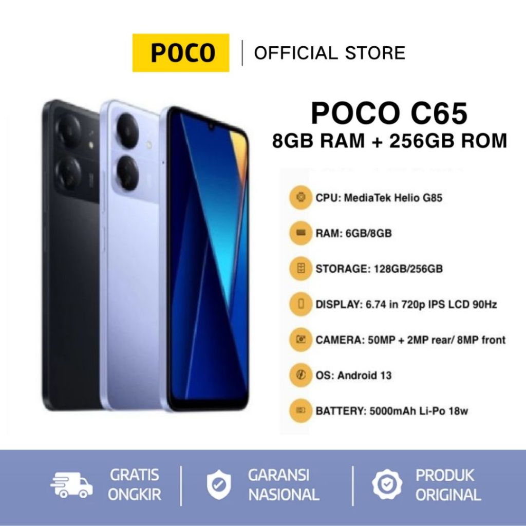 POCO C65 Smartphone | 8GB RAM + 256GB | 5000mAh Battery