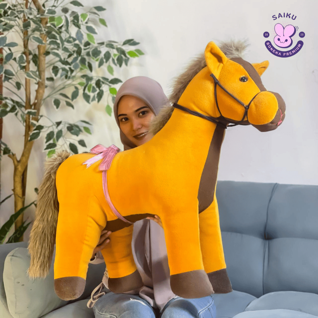 SNI ! Boneka Kuda Standing berdiri Jumbo 1 Meter Premium SAIKU OFFICIAL