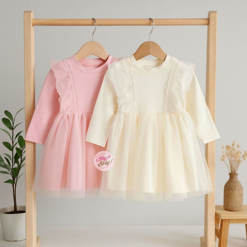 HEYBABY - DRESS Anak PHOEBE TILE EBV Baju Dress Gaun Pesta Tile Anak Perempuan  Berkualitas