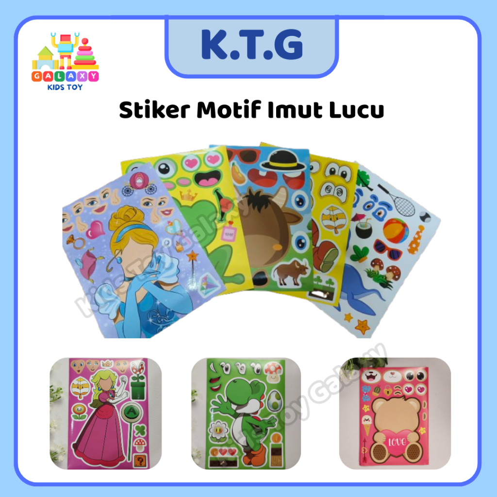 Sticker DIY Stiker Motif Imut Lucu / Stiker Dekorasi / Stiker Anak DIY |Stiker Edukasi