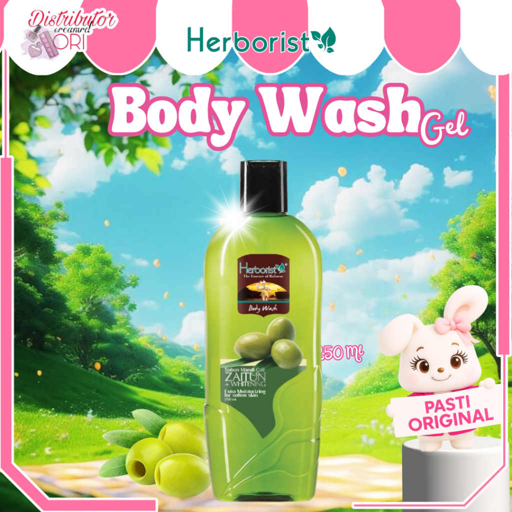Herborist Body Wash Sabun Mandi Gel Cair Zaitun 250ml l Distributor Cream Ori