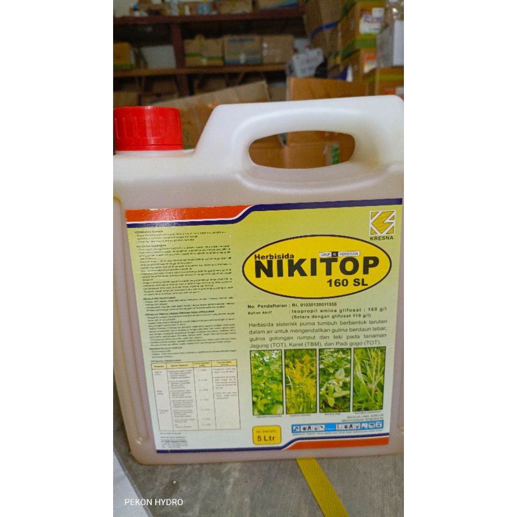 NIKITOP 160 SL - 5 Liter IPA Glifosat Herbisida Kresna
