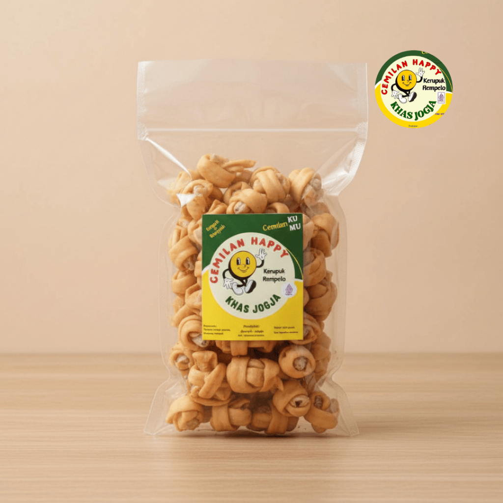 Cemilan Happy Kerupuk Rempelo Rambak Khas Jogja Gurih Renyah 1 kg