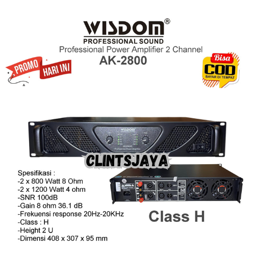 Power Amplifier Wisdom AK-2800 Power Wisdom ak 2800 Class H