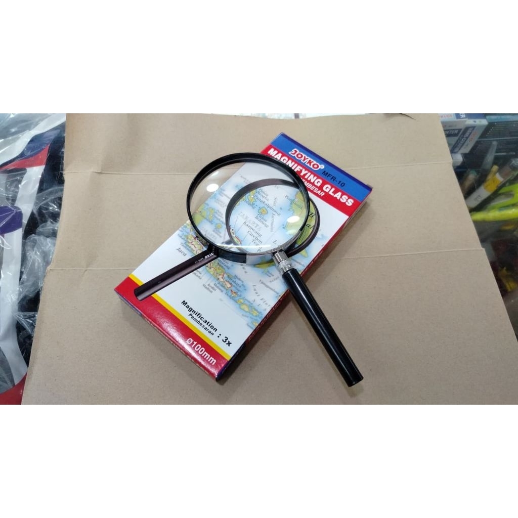 

Kaca Pembesar Joyko Magnifying Glass MFR-10, Kaca pembesar 100mm