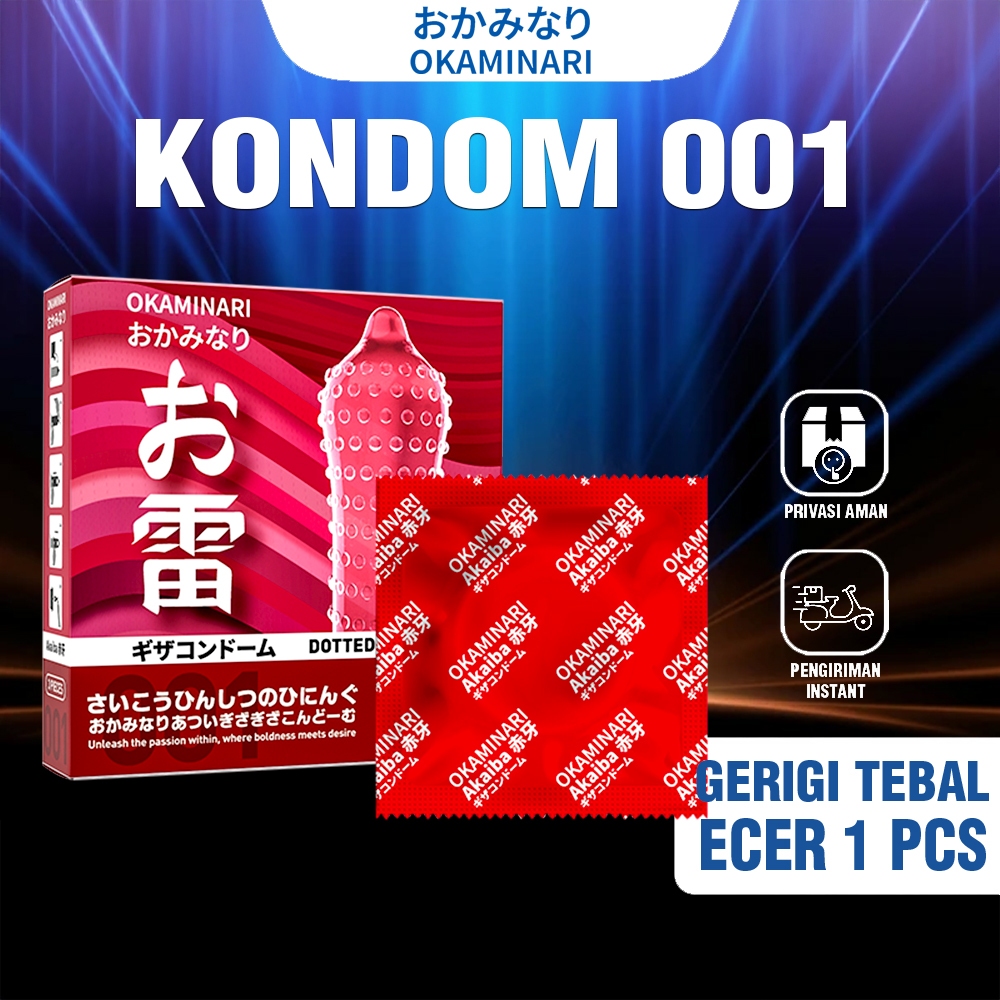 Kondom 001 Okaminari OKM Varian Bergerigi Tebal Original Eeceran - Privasi Terjaga