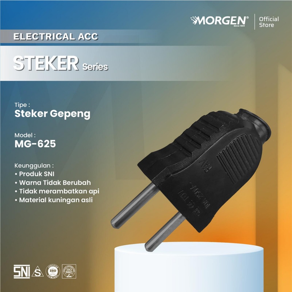 STEKER GEPENG HITAM MG-625 MORGEN