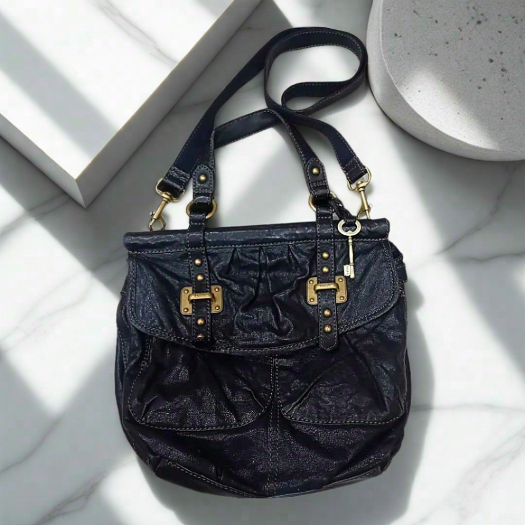 (BEKAS) Preloved Tas Fossil Ginger Hitam Bisa Split Payment Biar Lebih Murah