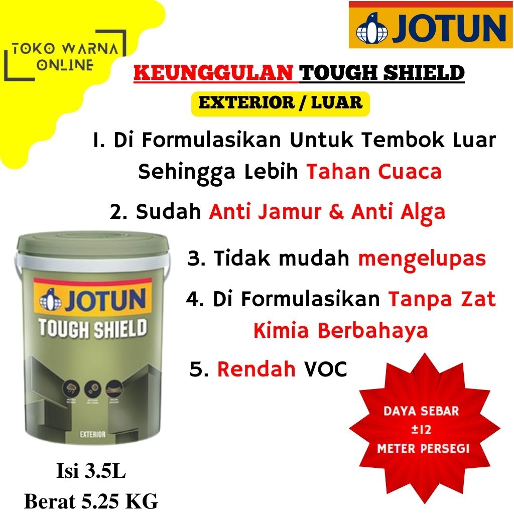 CAT TEMBOK JOTUN TOUGH SHIELD [PART 2] UKURAN 5.25 KG 3.5 LITER (GALON) BISA CUSTOM WARNA