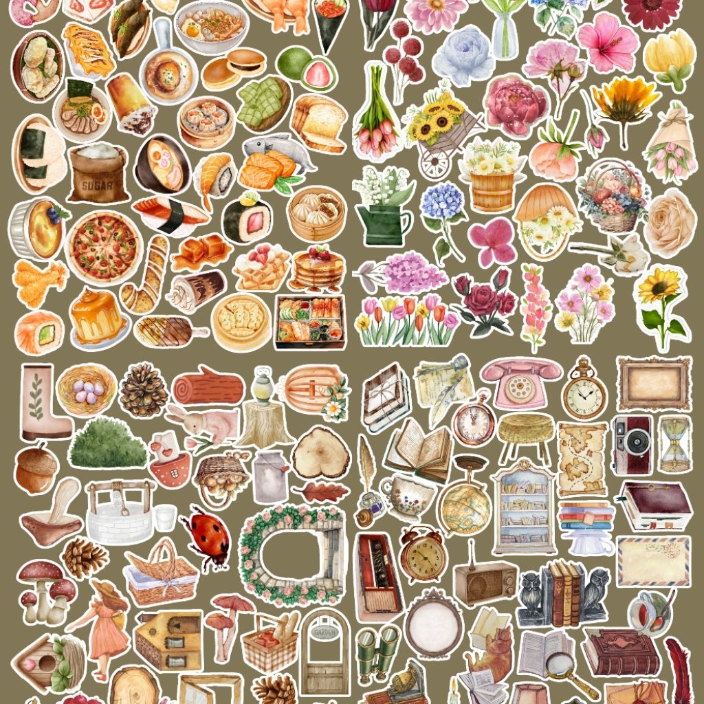 isi 40-45 stiker aesthetic, stiker jurnal