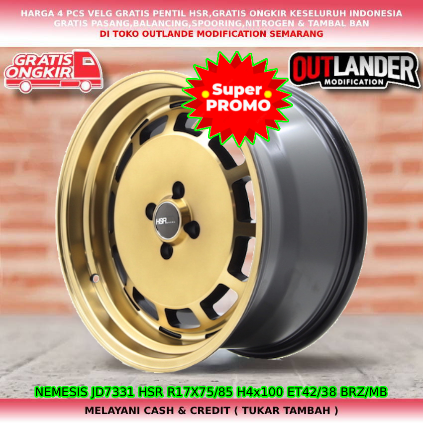 pelek mobil ring17 untuk mobil Rocky| Raize| Vios| Yaris| Corolla| Agya| dll hsr NEMESIS  R17